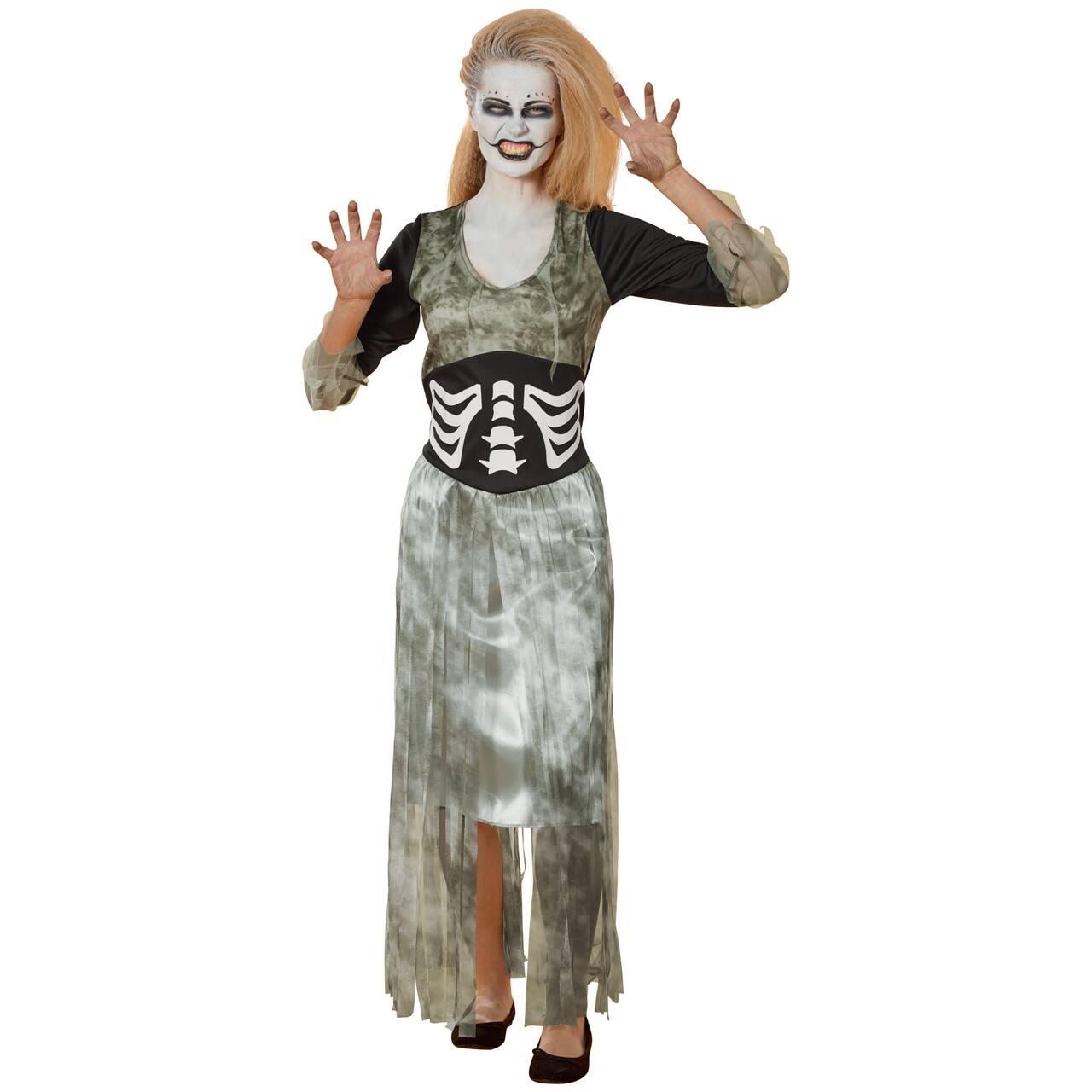Small Green & Black Zombie Bride Women's Costume